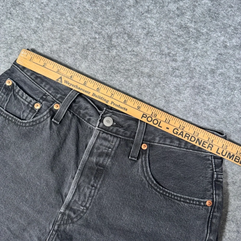 Levis 501 Original Cutoff Denim Shorts Black High Rise W28‎ Festival Grunge